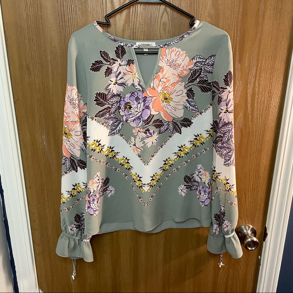 Maurices Floral Long Sleeve Blouse Small